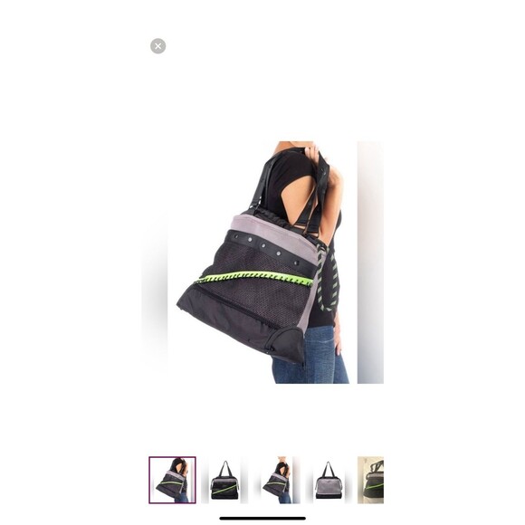 Go Dash Dot Accessories - Go dash Dot Go Tote, Gym/Yoga, Green/Gray/Black Duffel Bag